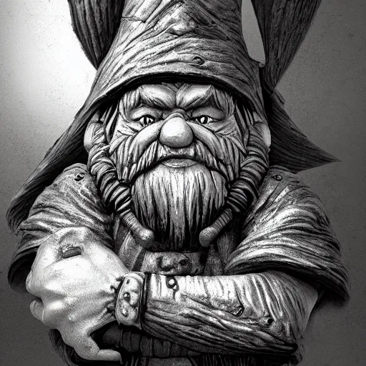 Prompt: A gnome warrior by Gary Chalk, detailed