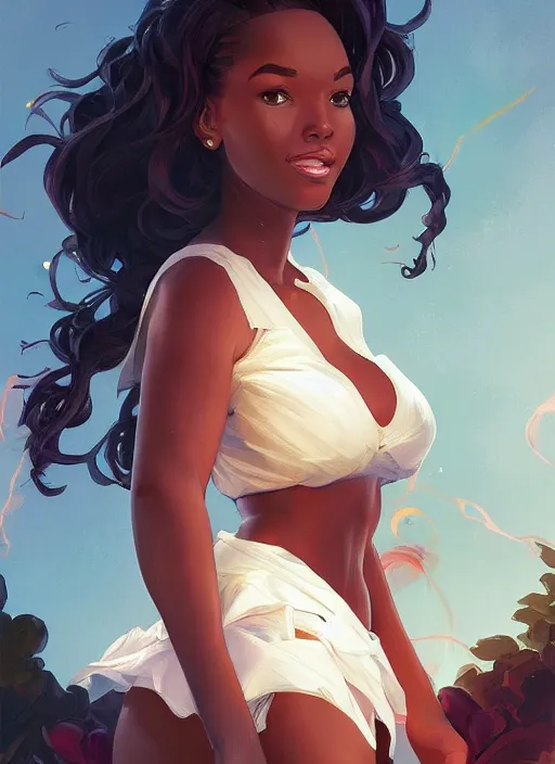 Prompt: detailed digital painting of beautiful black woman ceo, juggling cells phone manilla folders coffee fanart behance digital painting artstation, concept art, matte, sharp focus, illustration, corporate office atmosphere, hearthstone, art by artgerm and greg rutkowski and alphonse mucha