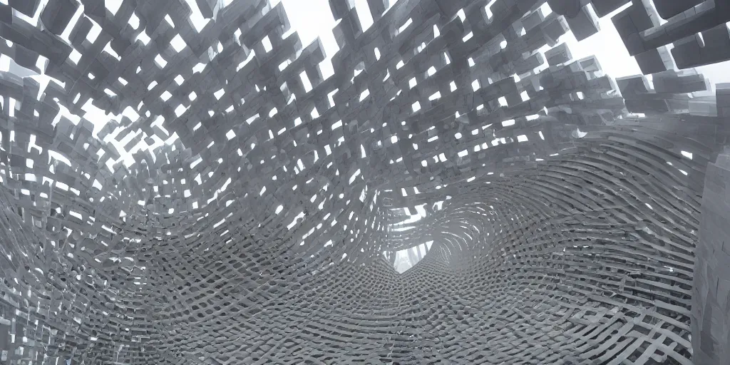 Image similar to dystopian parametric architecture