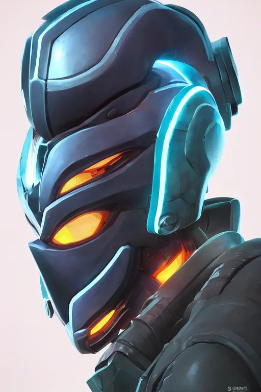 Image similar to epic mask helmet robot ninja portrait stylized as fornite style game design fanart by concept artist gervasio canda, behance hd by jesper ejsing, by rhads, makoto shinkai and lois van baarle, ilya kuvshinov, rossdraws global illumination radiating a glowing aura global illumination ray tracing hdr render in unreal engine 5