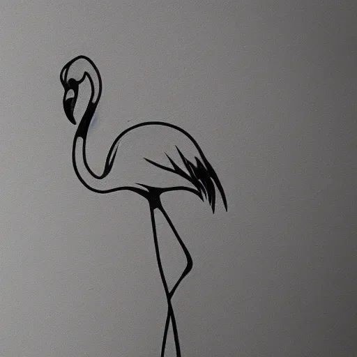 Image similar to one line drawing of a flamingo