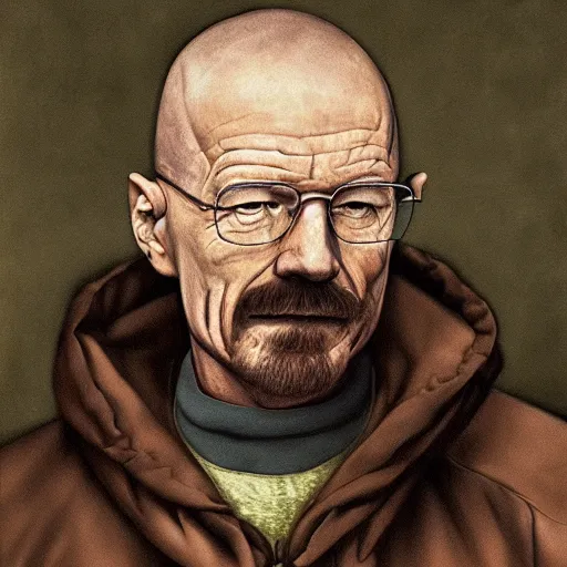 Prompt: a renaisense painting of walter white.