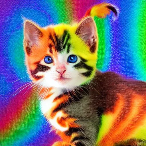 Image similar to rainbow kitten