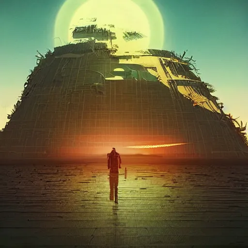 Prompt: art by bill mayers, beeple, concept art, surrealist, end of time