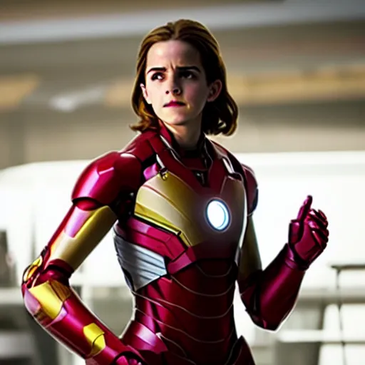 Image similar to a still of emma watson in iron man