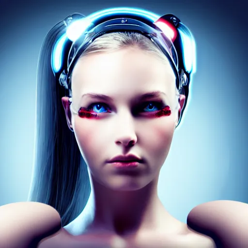 Image similar to young lady cyborg, bioorganic concept, beautiful face