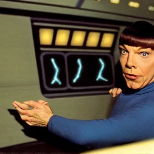Prompt: chris kattan as spock on board uss enterprise by charles schulz, peanuts, star trek, comic, cartoon,