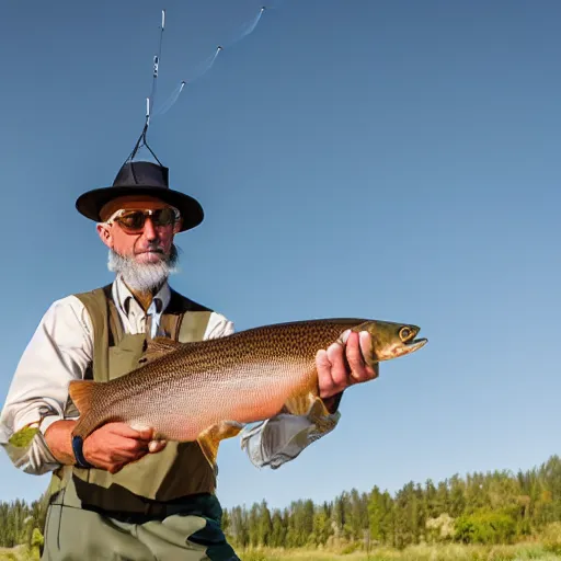 Image similar to Fly fisherman with birthday hat