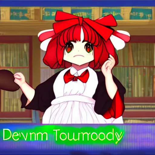 Image similar to screenshot of danny devito as a touhou character