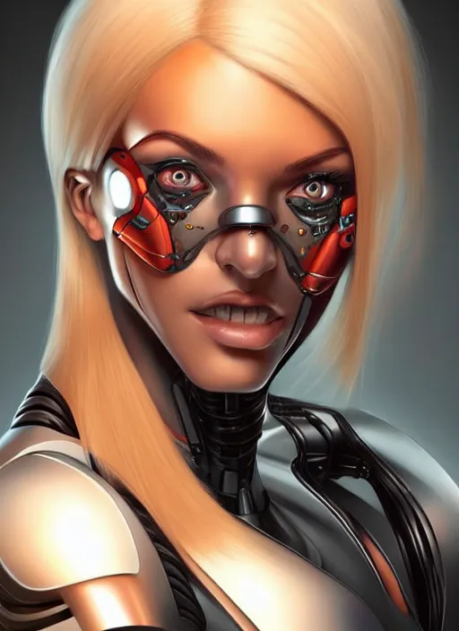 Prompt: portrait of a cyborg woman by Artgerm, open mouth!!! (((((face turns left))))) (((((face turns right))))), open eyes , biomechanical, hyper detailled, trending on artstation