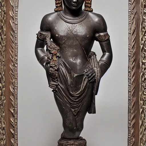 Image similar to an ornate and elegant sculpture of a king