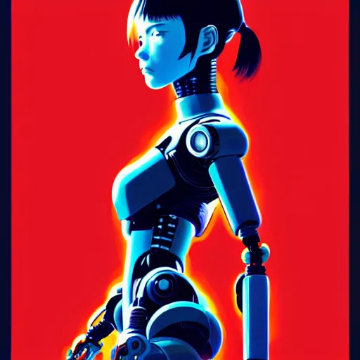 Image similar to side portrait scifi cyborg girl with robotic parts and spacesuit | | head only in center of image, audrey plaza, fine detail!! anime!! realistic shaded lighting!! poster by ilya kuvshinov katsuhiro otomo ghost - in - the - shell, magali villeneuve, artgerm, jeremy lipkin and michael garmash and rob rey