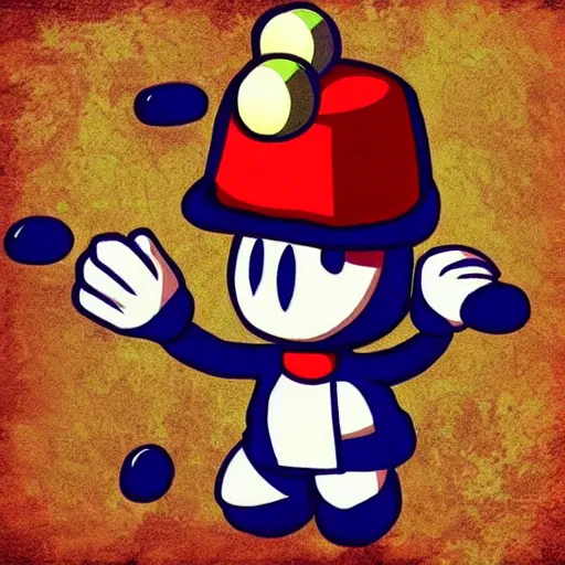 Prompt: bomberman with a fedora