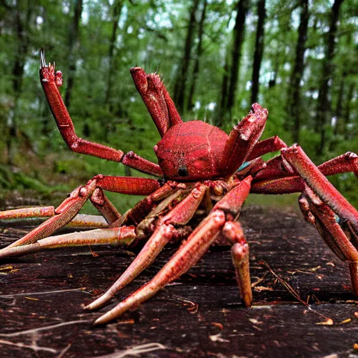 Prompt: real life spider crab dark scary forest crawler bloodsucker mutant