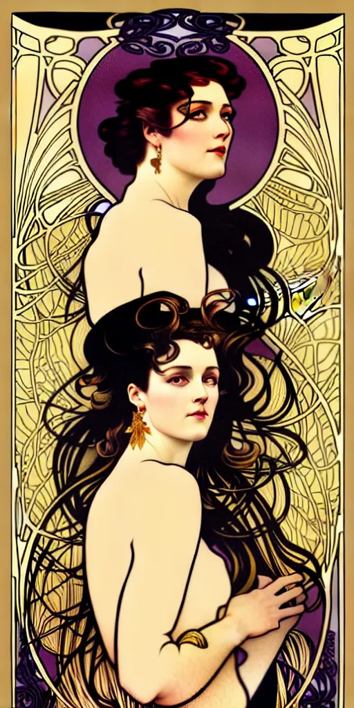 Prompt: the source of future growth dramatic, elaborate emotive Art Nouveau styles to emphasise beauty as a transcendental, seamless pattern, symmetrical, large motifs, hyper realistic, 8k image, 3D, supersharp, Flowing shiny rainbow silk cloth, Art nouveau curves and swirls, beautiful Adele by Alphonse Mucha, glossy iridescent and black and lustrous gold colors , perfect symmetry, iridescent, High Definition, sci-fi, Octane render in Maya and Houdini, light, shadows, reflections, photorealistic, masterpiece, smooth gradients, no blur, sharp focus, photorealistic, insanely detailed and intricate, cinematic lighting, Octane render, epic scene, 8K