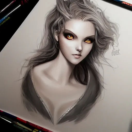 Prompt: painting of beautiful white owl in style of artgerm and charlie bowater, 8k, highly detailed