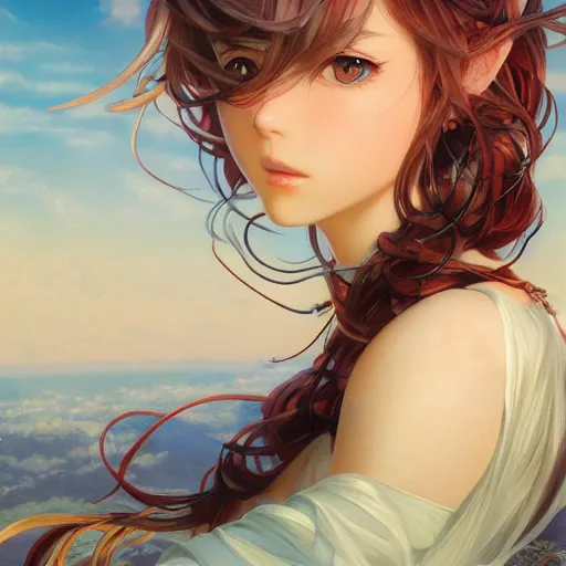 Image similar to A Beautiful Anime Girl with the power over nature, nature photography, detailed, centered, digital painting, artstation, concept art, donato giancola, Joseph Christian Leyendecker, WLOP, Boris Vallejo, Breathtaking, 8k resolution, extremely detailed, beautiful, establishing shot, artistic, hyperrealistic, beautiful face, octane render, cinematic lighting, dramatic lighting, masterpiece