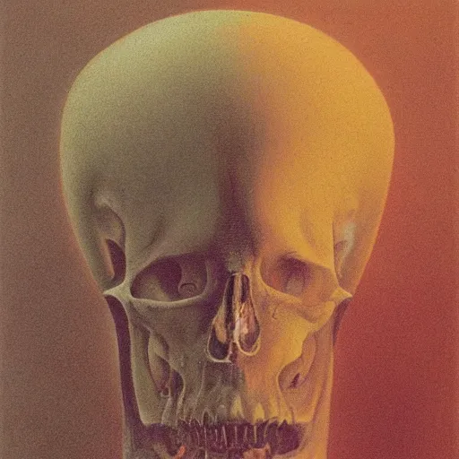 Prompt: human remains, painted by zdzisław beksinski