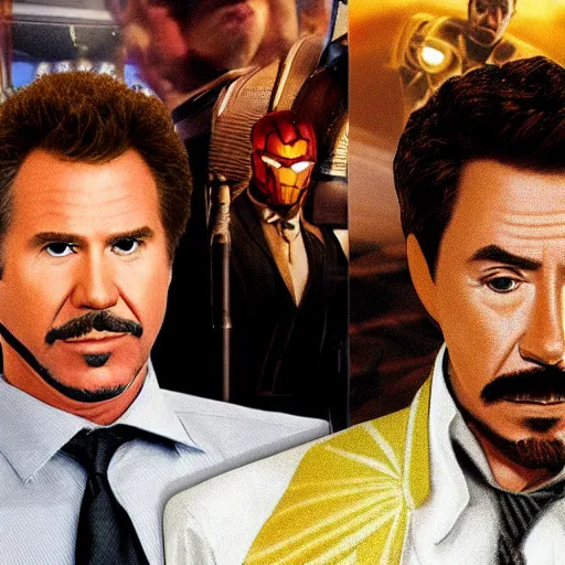 Prompt: Will Ferrell as Tony Stark