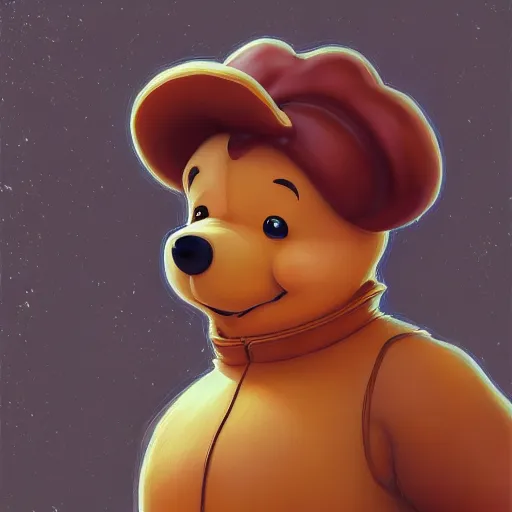 Image similar to clear portrait of xi jiping as winnie the poo, cottagecore!!, detroit hood background hyper detailed, character concept, full body, dynamic pose, elegant, intricate, highly detailed, digital painting, artstation, concept art, smooth, sharp focus, illustration, art by artgerm and greg rutkowski and alphonse mucha