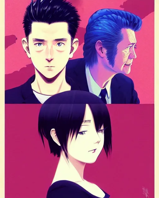 Image similar to Anime as David Lynch || cute-fine-face, pretty face, realistic shaded Perfect face, fine details. Anime. realistic shaded lighting poster by Ilya Kuvshinov katsuhiro otomo ghost-in-the-shell, magali villeneuve, artgerm, Jeremy Lipkin and Michael Garmash and Rob Rey as David Lynch cute smile