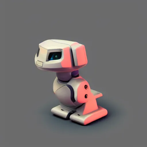 Prompt: isometric cat robot, flaoting in space, realistic 3d model, hard light, soft neon, render in blender, trending on Artstation