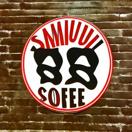 Prompt: samuri coffee logo sign