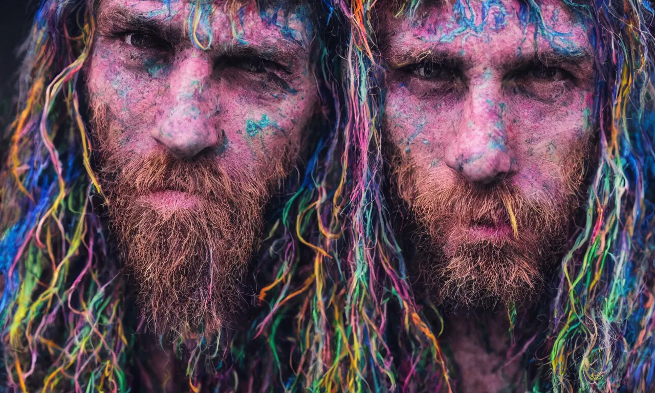 Prompt: a portrait of a psychedelic shaman 8 k /