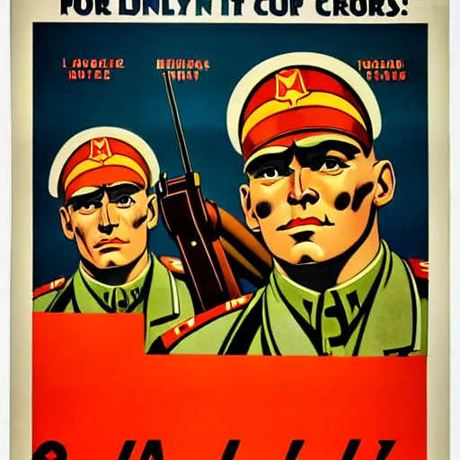 Image similar to propaganda poster promoting the artillery corps, limited palette, ww 2