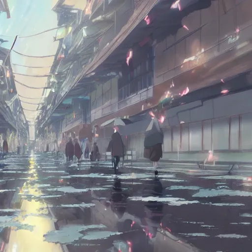 Image similar to The Ward of Animations, Nerima, Anime concept art by Makoto Shinkai