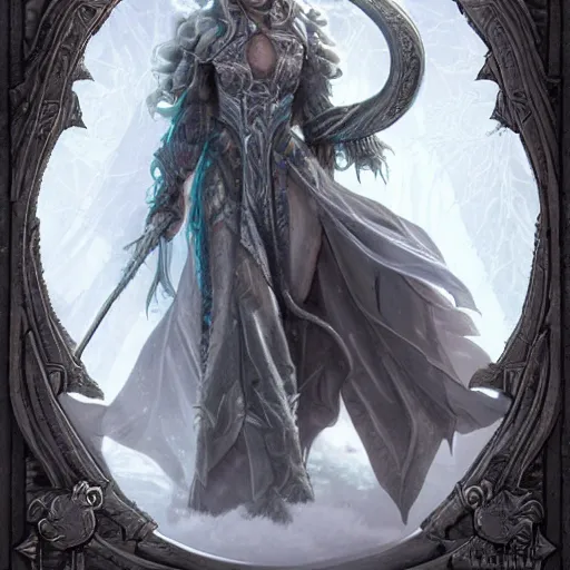 Image similar to silvergill adept, winterthorn blessing, by Volkan Baga and Etienne Delessert