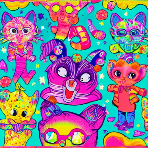 Prompt: Greg Aldebrant and Lisa Frank Collab