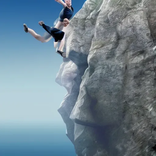 Prompt: putin jumping off a cliff hyper realistic, 4k, 8k, cinematik.