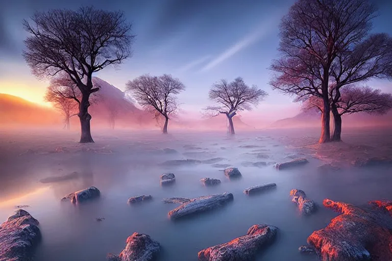 Image similar to beautiful landscape photography by marc adamus, desrt, dramatic lighting
