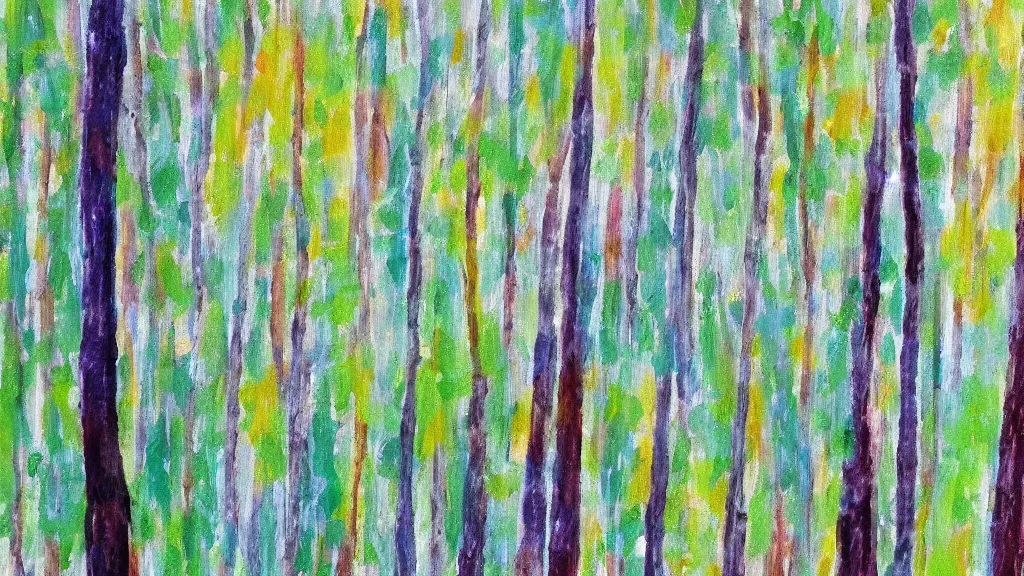 Prompt: a forest painting. canvas texture.