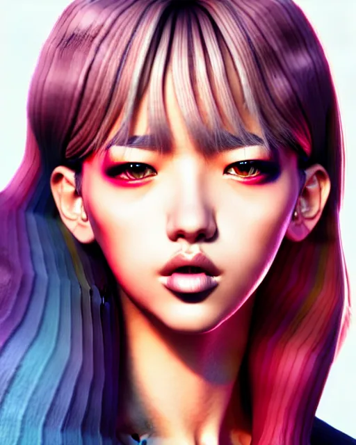 Prompt: richly detailed color illustration of lalisa illustrated by artgerm and mina petrovic and timothy kong and marina federovna. 3 d shadowing, eyes closed