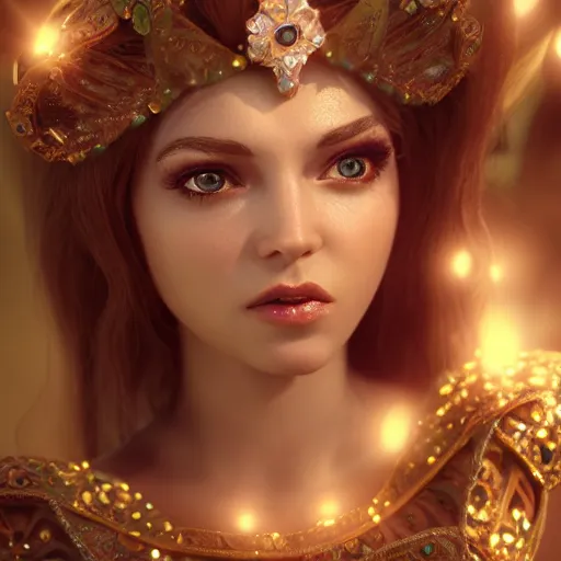 Image similar to wonderful princess of emerald with fair skin, ornate 8 k gorgeous intricate detailed, accent lighting, dramatic light, octane render