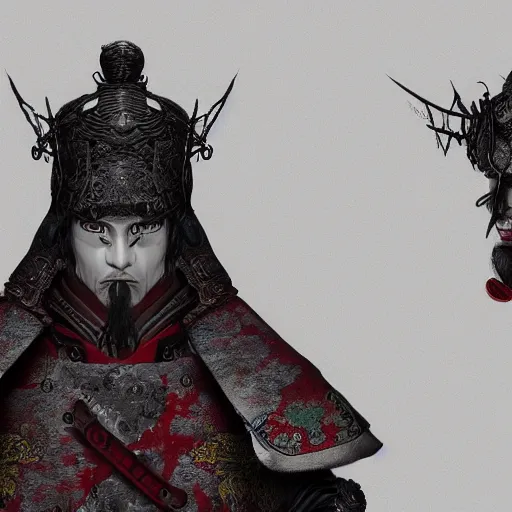 Prompt: Concept art of Male Victorian Gothic Samurai, hd, intricate, bloodborne, 8k, digital art