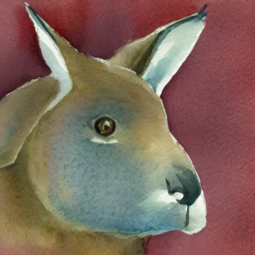 Image similar to watercolor sketch of a story book kangaroo