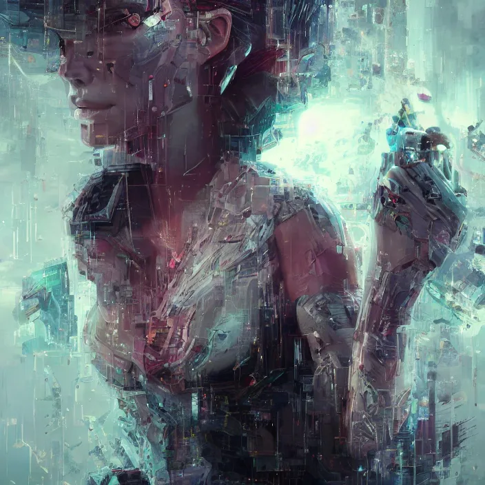 Image similar to charlize theron. intricate abstract. intricate artwork. by tooth wu, wlop, beeple, dan mumford. octane render, trending on artstation, greg rutkowski very coherent symmetrical artwork. cinematic, hyper realism, high detail, octane render, 8 k, iridescent accents. lady deadpool