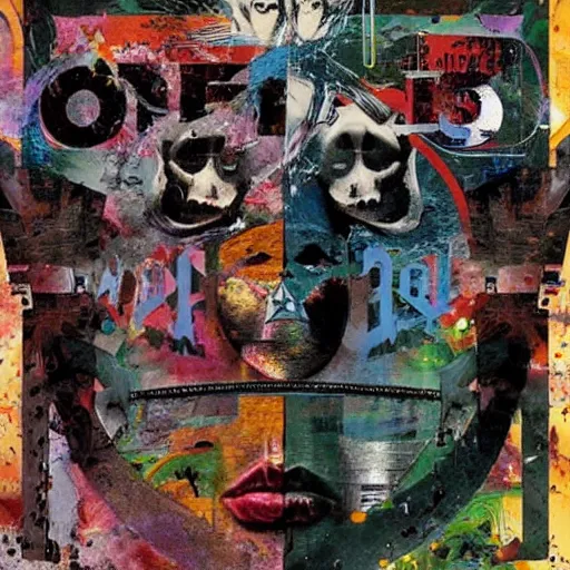 Image similar to just art for dark metal music, no words, no letters, only art by mimmo rotella