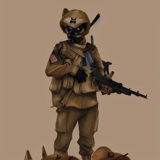 Image similar to Fennec Fox as a Soldier, Artstation, Digital Art, Award Winning Masterpiece,