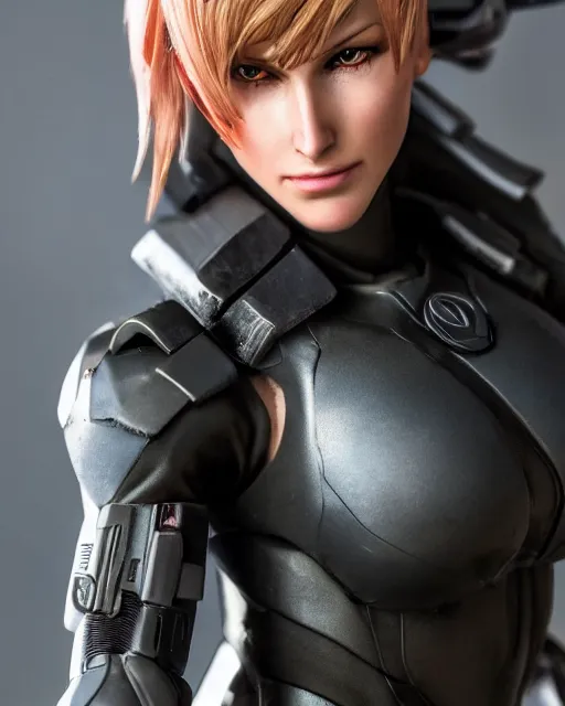 Prompt: Beautiful close highly detailed portrait of Meryl Silverburgh from Metal Gear Solid in her iconic signature main outfit. Award-winning photography. XF IQ4, 150MP, 50mm, f/1.4, ISO 200, 1/160s, natural light, rule of thirds, symmetrical balance, depth layering, polarizing filter, Sense of Depth, AI enhanced