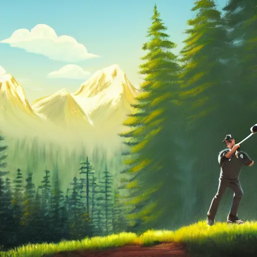 Prompt: a closeup photorealistic photograph of bob ross style kenny powers playing baseball, painting on a canvas. mountains and trees. film still. brightly lit scene. this 4 k hd image is trending on artstation, featured on behance, well - rendered, extra crisp, features intricate detail, epic composition and the style of unreal engine.