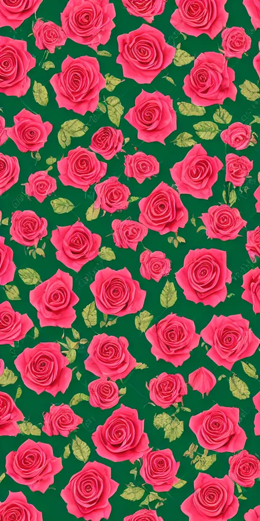 Image similar to seamless pattern of beautiful roses with leaves and throns, colourful, symmetrical, repeating 35mm photography