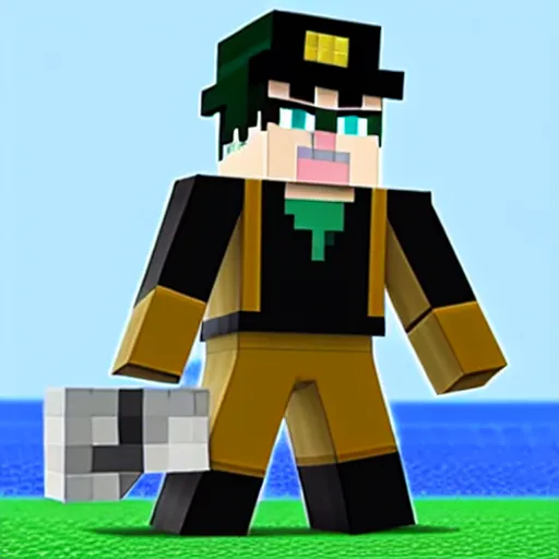 Image similar to jotaro in minecraft