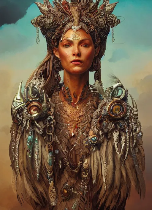 Prompt: an anton pieck portrait of a goddess, 8 k micro details beautiful intricate highly detailed quetzalcoatl skull and feathers. fire, galaxy, artwork by tooth wu and wlop and beeple and greg rutkowski, trending on artstation,