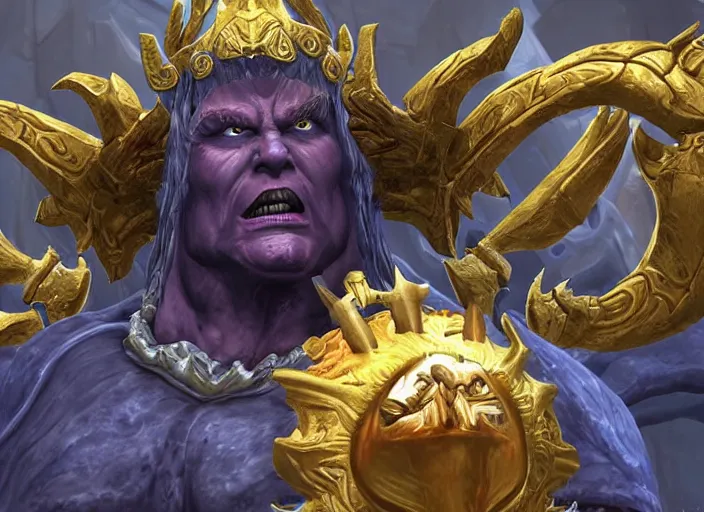 Image similar to donald trump as old god c'thun in world of warcraft