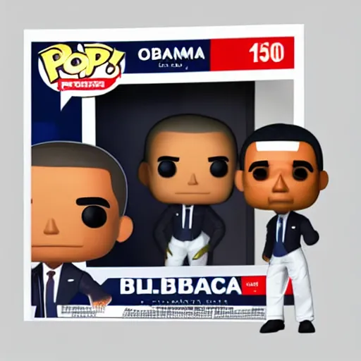 Image similar to promotional image for barack obama as a funko pop, studio lighting, white background, blender, trending on artstation, 8k, highly detailed, reflections