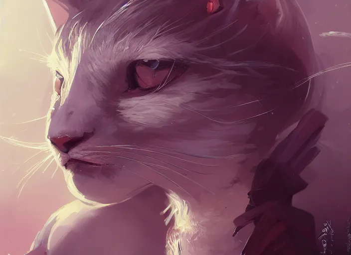 Image similar to stunningly beautiful female anthropomorphic cat character in a rock outfit Renowned character illustration by greg rutkowski trending on ArtStation, deviantart, SFW version, high detail, stylized portrait H 704